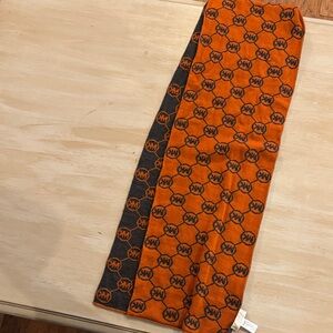 Orange and Gray Michael Kors Patterned Scarf